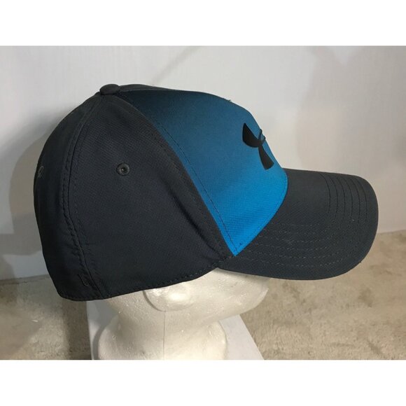 Under Armour Baseball Cap Hat Blue Teal & Dark Gray Md/Lg Stretch Fit - Picture 6 of 11